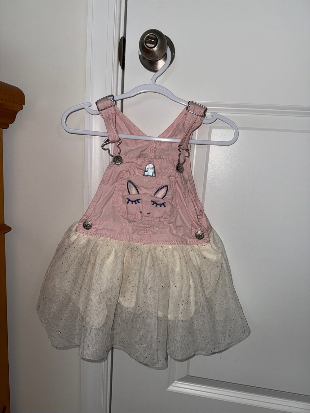 Toddler Pink Dress with Cream Tulle Skirt
